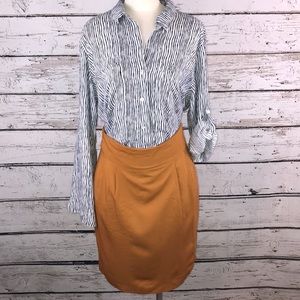 Vintage Mustard yellow pencil at the knee skirt